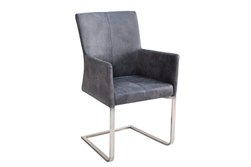 Krzesło z miękkim obiciem oraz oparciami Samson Vintage Gray