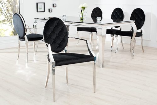 Krzesło MODERN BAROCK nowoczesne stylowe czarny aksamit