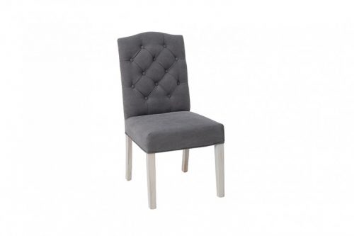 Eleganckie krzesło CASTLE szare z pikowaniem Chesterfield