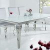 Stół MODERN BAROCK 200cm biały szkło opalowe