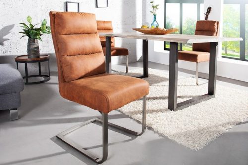 Krzesło COMFORT vintage brązowe na płozach