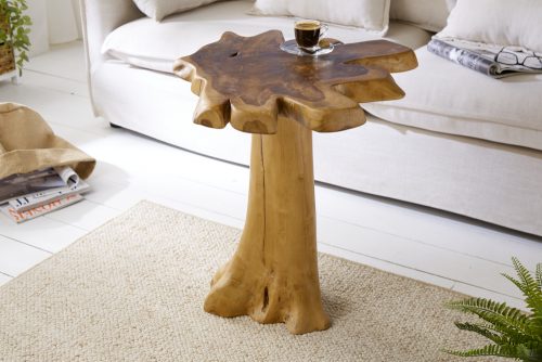 Masywny stolik ROOT 60cm  z drewna tekowego
