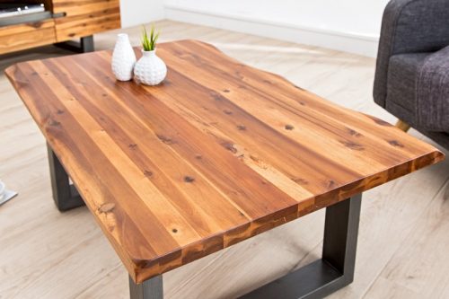 Masywny stolik z litego drewna akacjowego 110cm Genesis