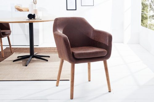 Krzesło SUPREME vintage brown lite drewno
