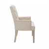 Eleganckie krzesło z podłokietnikami CASTLE beżowe  z serii Chesterfield
