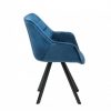 Krzesło COMFORT aksamit niebieskie podłokietniki retro