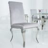 Krzesło MODERN BAROCK srebrno-szare stylowe