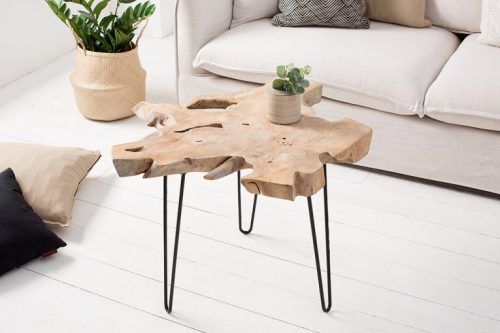 Ekskluzywny stolik z drewna tekowego WILD 60cm