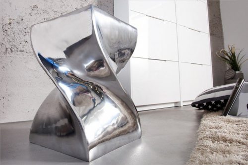 Stolik Twist nowoczesny design aluminium pufa