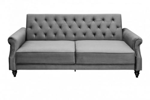  Sofa MAISON BELLE 220cm szara z funkcją spania Chesterfield