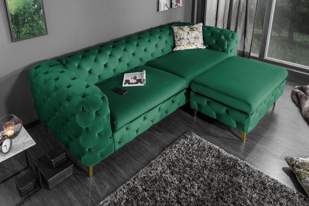 Sofa Modern Barock 240 cm szmaragdowa