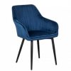 Krzesło TURIN vintage niebieski aksamit