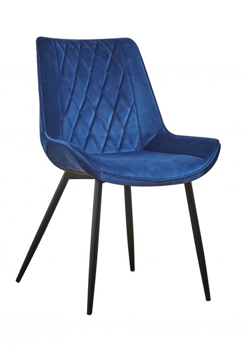 krzesło niebieskie DUBAI pikowane, klasyczne design