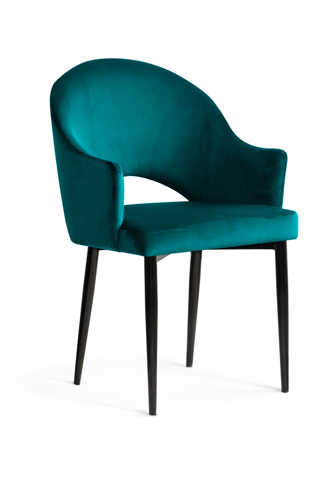 krzesło GODA turkusowe czarne nogi, klasyczne ,eleganckie