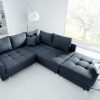Nowoczesna sofa narożna KENT 220cm w kolorze antracytowym