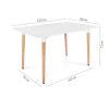 Nowoczesny biały stół prostokątny, drewno bukowe 120 x 80 cm