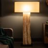 Naturalna lampa podłogowa ORGANIC LIVING 147 cm drewno orzechowe
