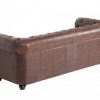 Sofa Chesterfield 3-osobowa 200 cm vintage brązowy z przeszyciami