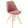 Krzesło designerskie SCANDINAVIA aksamitne różowe złote nogi