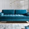 Elegancka sofa VELVET 225 cm aqua aksamitna sofa 3-osobowa