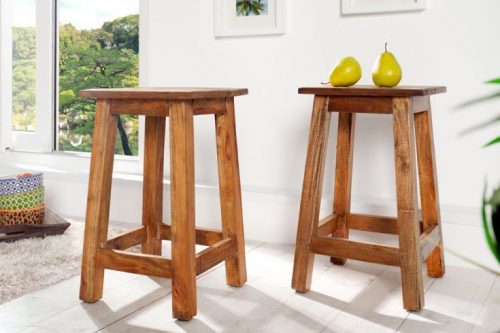 Masywny stołek JAKARTA 30 cm drewno z recyklingu