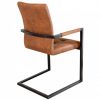 Krzesło OXFORD w stylu industrialnym brązowe rama czarna
