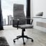 Krzesło biurowe LAZIO szare z podłokietnikami