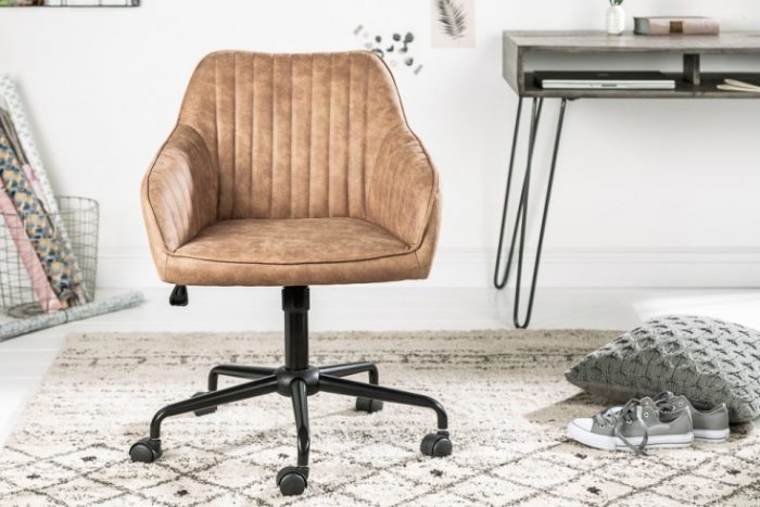 Krzesło biurowe TURIN jasnobrązowe
