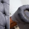 Sofa Chesterfield 2-osobowa 150 cm antyczna szarość