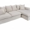 Duża sofa narożna HEAVEN 255 cm beżowa poduszki w zestawie