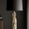 Lampa podłogowa ROUSILIQUE 175cm czarny abażur z drewna
