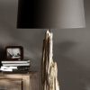 Lampa podłogowa ROUSILIQUE 175cm czarny abażur z drewna
