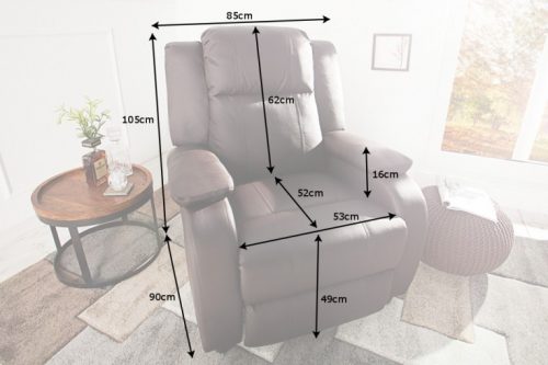Nowoczesny fotel relaksacyjny HOLLYWOOD brązowy z funkcją rozkładania