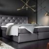 Eleganckie łóżko sprężynowe ELEGANCIA 180×200 cm aksamit szare