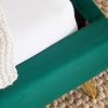 Retro Eleganckie łóżko FAMOUS 140x200cm szmaragdowo - zielony aksamitna tkanina