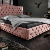 Pikowane łóżko PARIS 160x200cm różowe