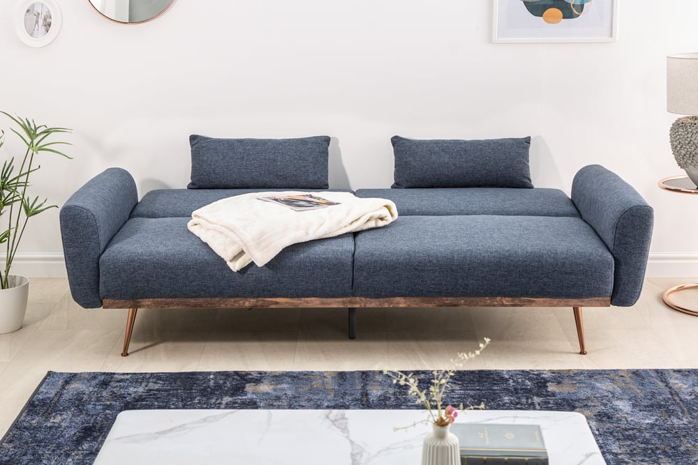 Sofa rozkładana BELLEZZA 208 cm niebieska