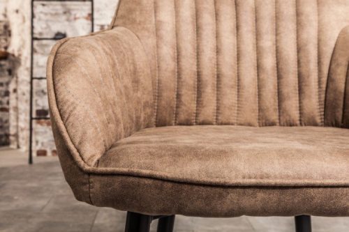 Krzesło TURIN vintage beżowe podłokietniki