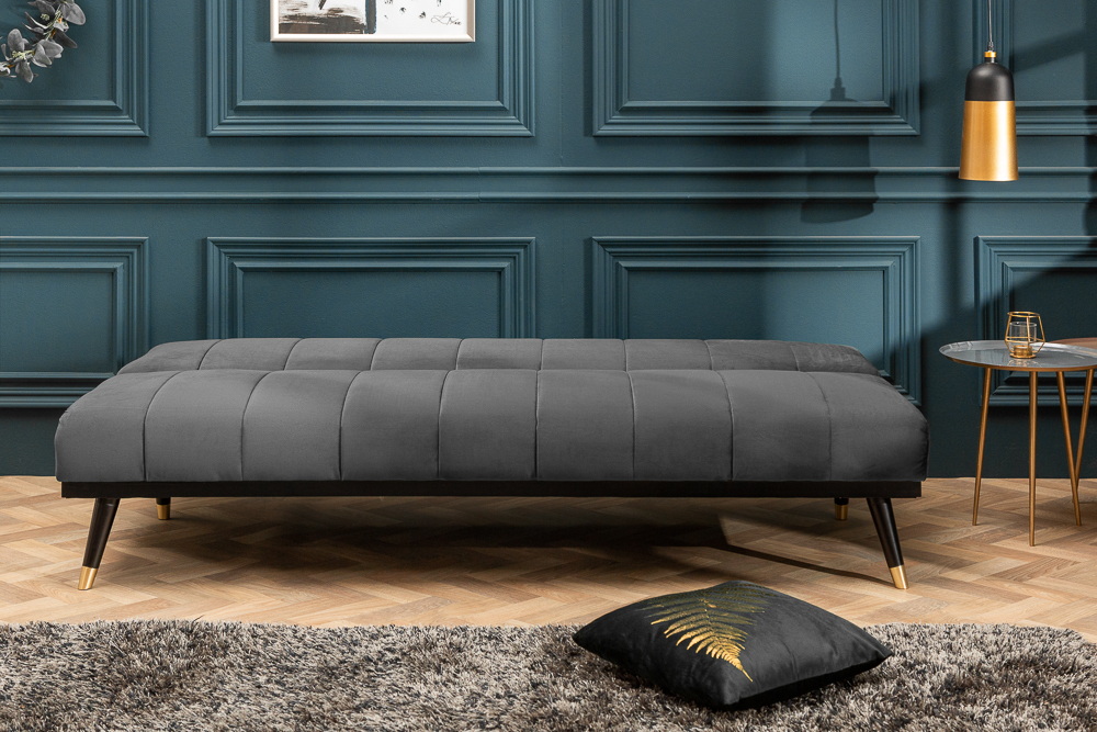 Sofa PETIT BEAUTE 180 cm szara aksamit