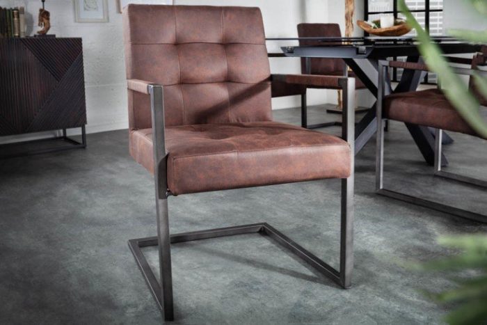 Krzesło RIDER brązowe na płozach