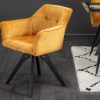 Obrotowe krzesło LOFT musztardowe / żółte styl retro
