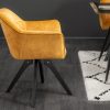 Obrotowe krzesło LOFT musztardowe / żółte styl retro