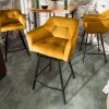 Krzesło barowe hoker LOFT 100 cm musztardowy żółty