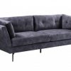 Sofa MARVELOUS 220 cm szary aksamit
