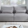 Nowoczesna sofa 3-osobowa HAMPTON 240cm jasnoszara 3-osobowa wraz z poduszkami