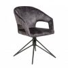 Krzesło ETERNITY obrotowe retro z szarego aksamitu