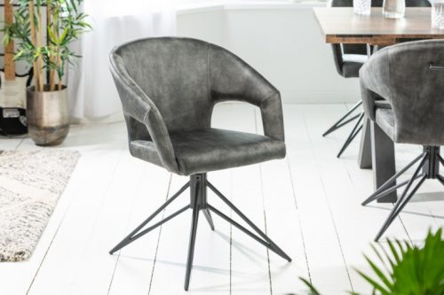 Krzesło ETERNITY  obrotowe retro ciemnozielony aksamit