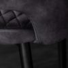 Krzesło PARIS szare aksamitne ozdobne pikowanie