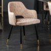 Eleganckie krzesło PARIS szaro-aksamitne ozdobne pikowanie