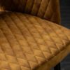 Eleganckie krzesło PARIS musztardowo-żółte aksamitne ozdobne pikowanie
